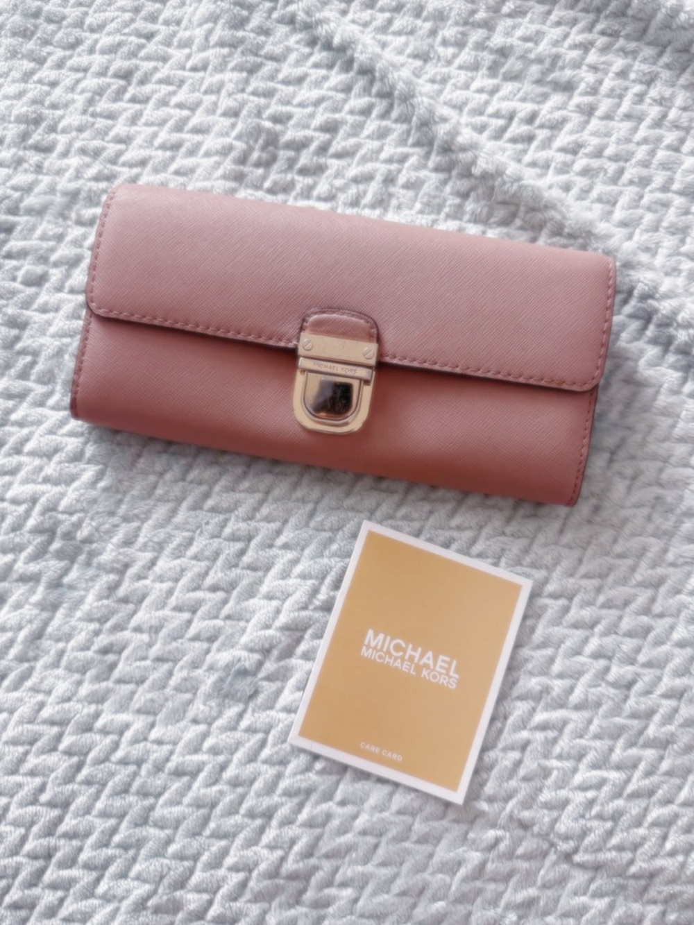 Michael Kors Pink Mauve Saffiano Leather Wallet
